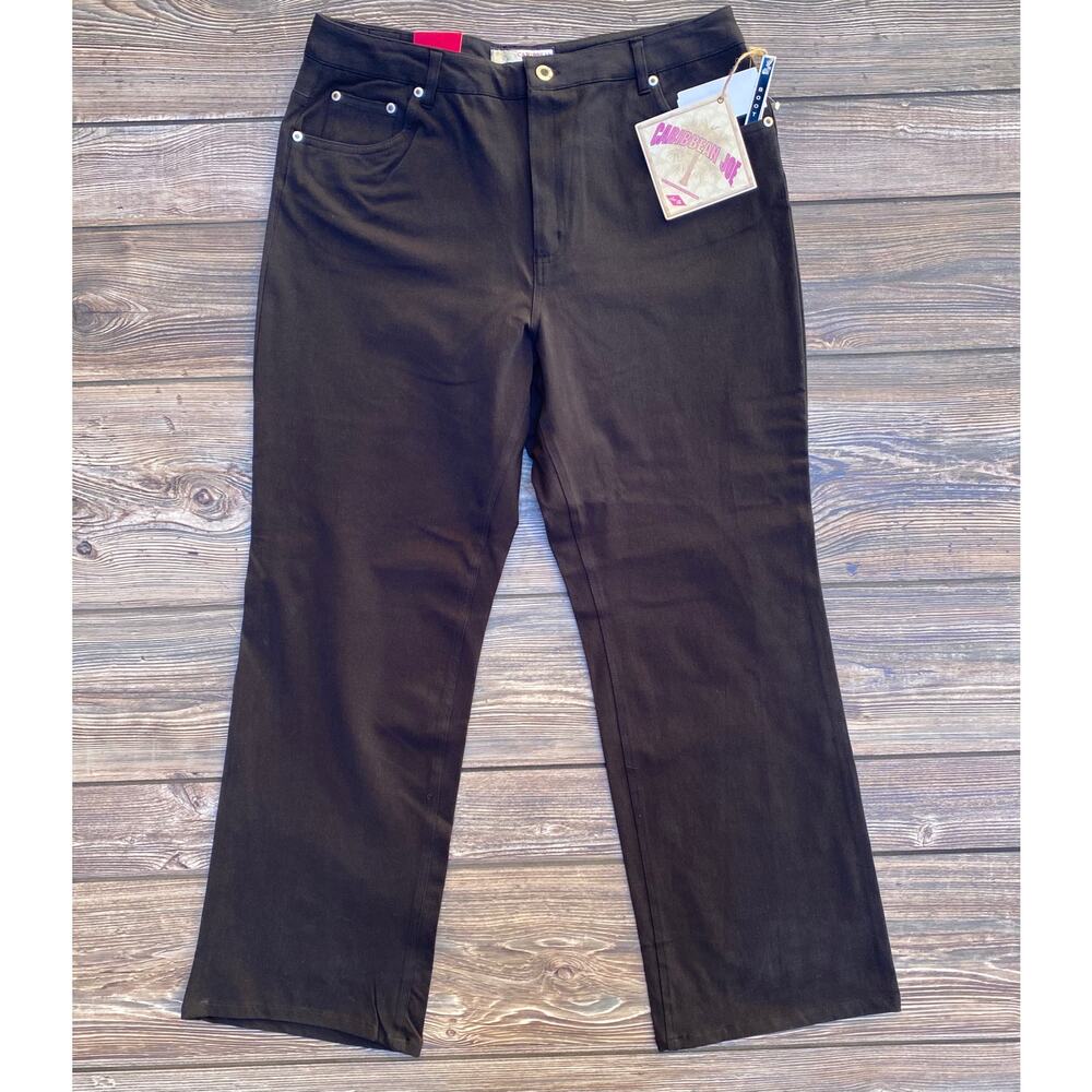 Caribbean Joe Black Comfort Stretch Pants Jeans SZ 14 C100101
